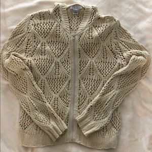 Cabi zip up crochet sweater